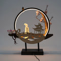 Modern Home Waterfall Ceramic Incense Holder with LED Light, Countertop Design, Includes Accessories