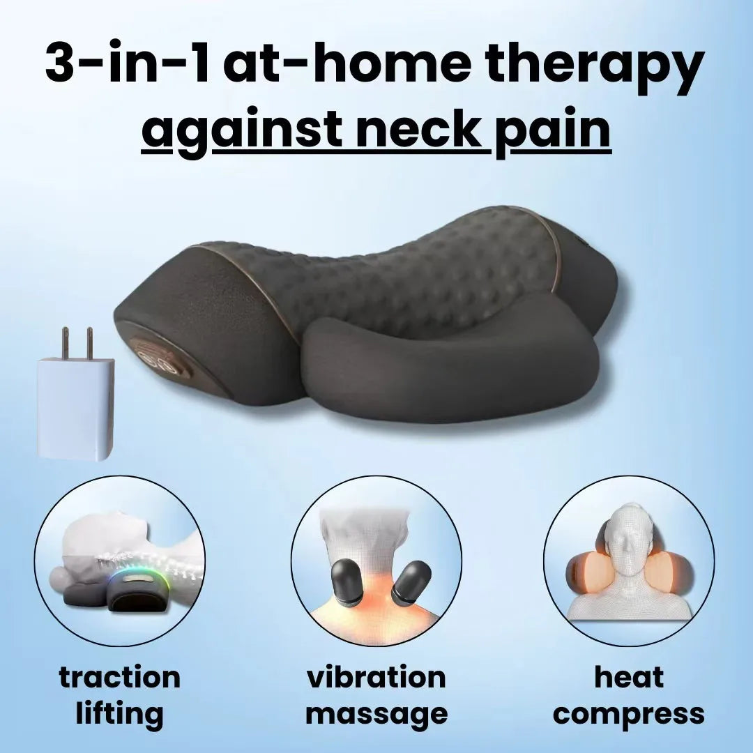 Soothe 3-in-1 Neck Massager & Cervical Pillow - Heat, Vibration & Traction Therapy for Pain Relief