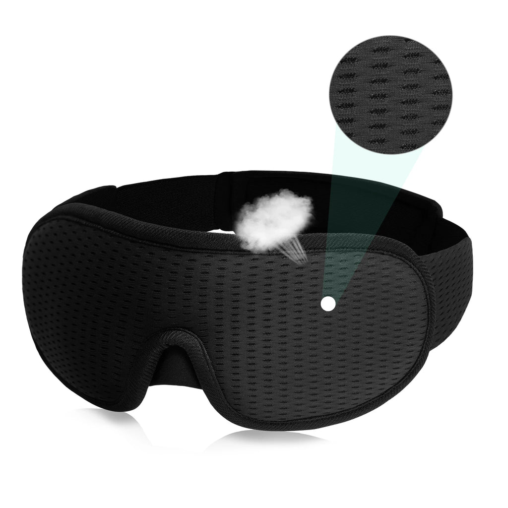 3D Ergonomic Sleeping Mask - Adjustable Strap for Ultimate Light Blocking Comfort & Travel