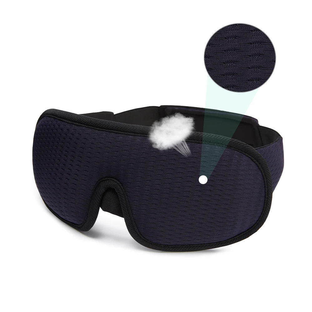 3D Ergonomic Sleeping Mask - Adjustable Strap for Ultimate Light Blocking Comfort & Travel