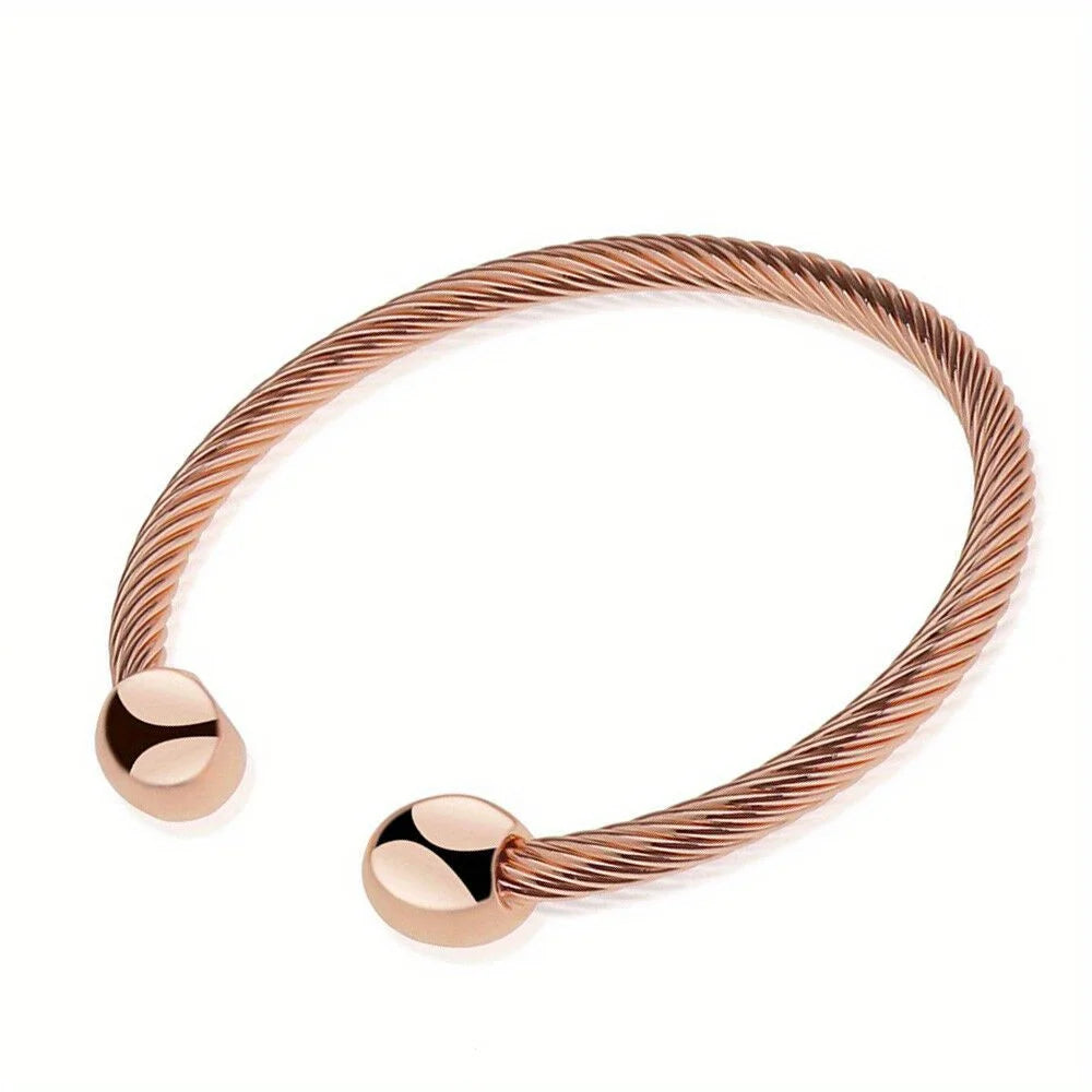 Magnetic Copper Therapeutic Bracelet for Arthritis Pain Relief - Adjustable Cuff with Neo Magnets