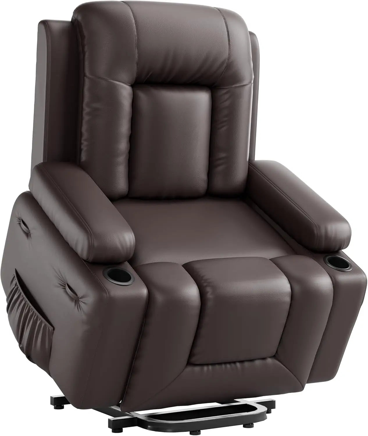 Power Lift Recliner Chair with 8-Point Massage, Heat Function, and Faux Leather Design