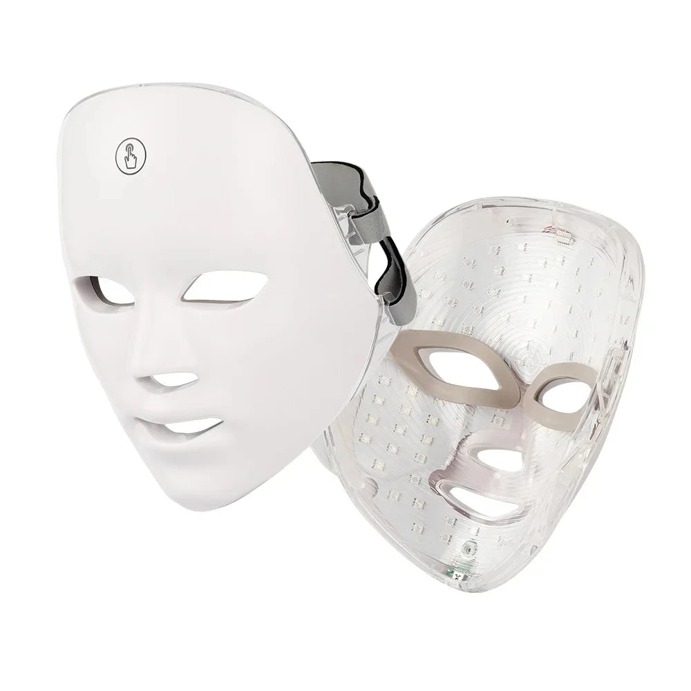Rechargeable 7-Color LED Face Mask for Skin Therapy and Relaxation