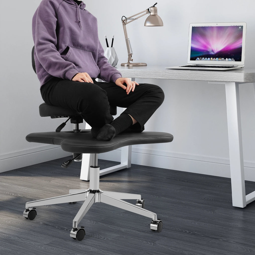 Cross-Legged Meditation Chair with Backrest - Improve Posture for Yoga & Office Use