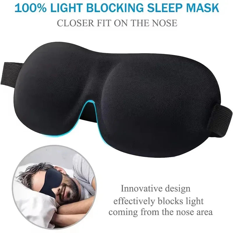 Comfortable 3D Eye Mask - Adjustable Light-Blocking Sleep Mask for Travel and Home Use