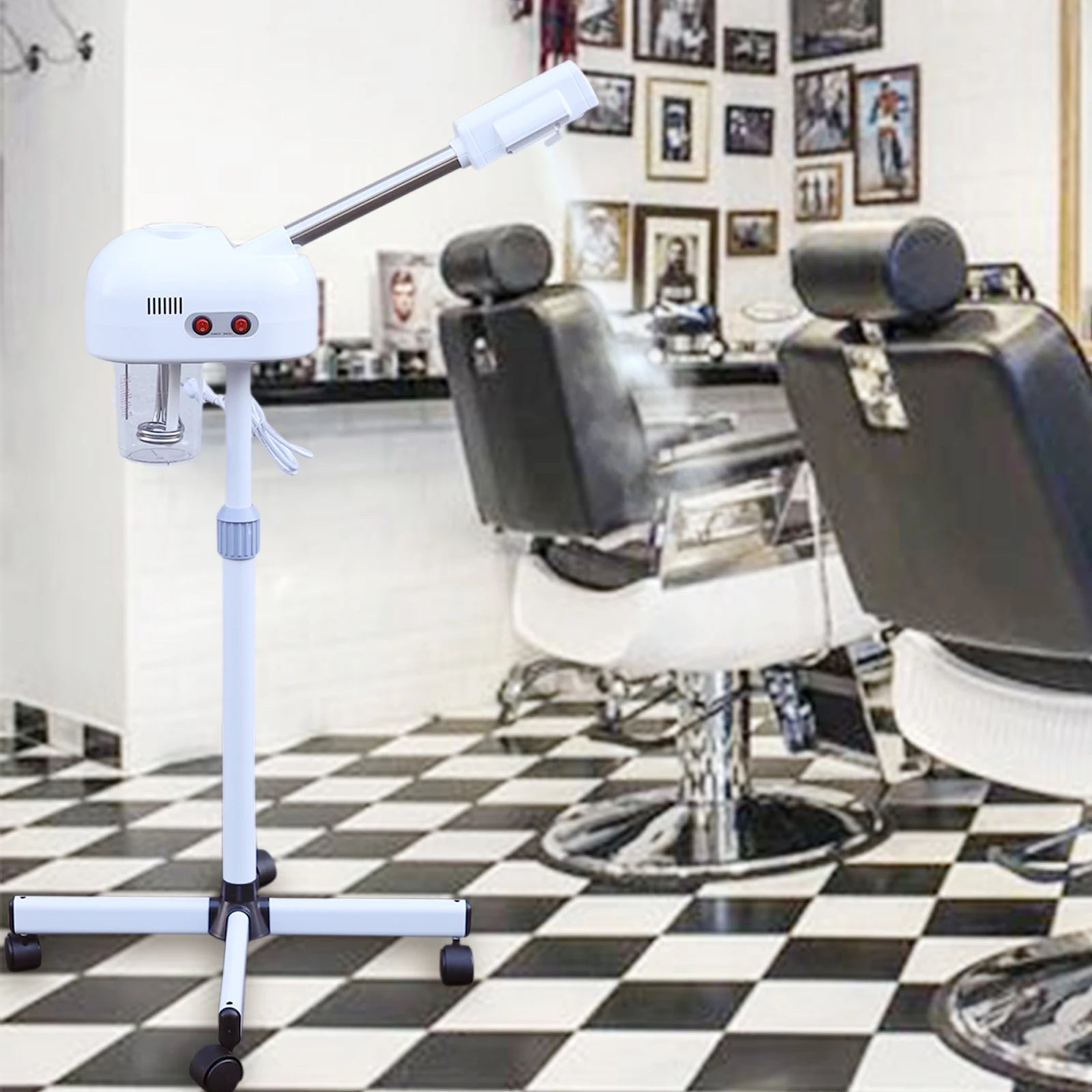 Ozone-Infused Facial Steamer with 360° Adjustable Height & Large Capacity Water Tank