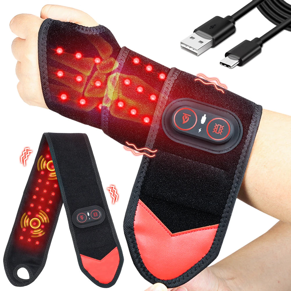 Cordless Red Light Therapy Wrap With Heat & Vibration For Pain Relief - 36 LEDs