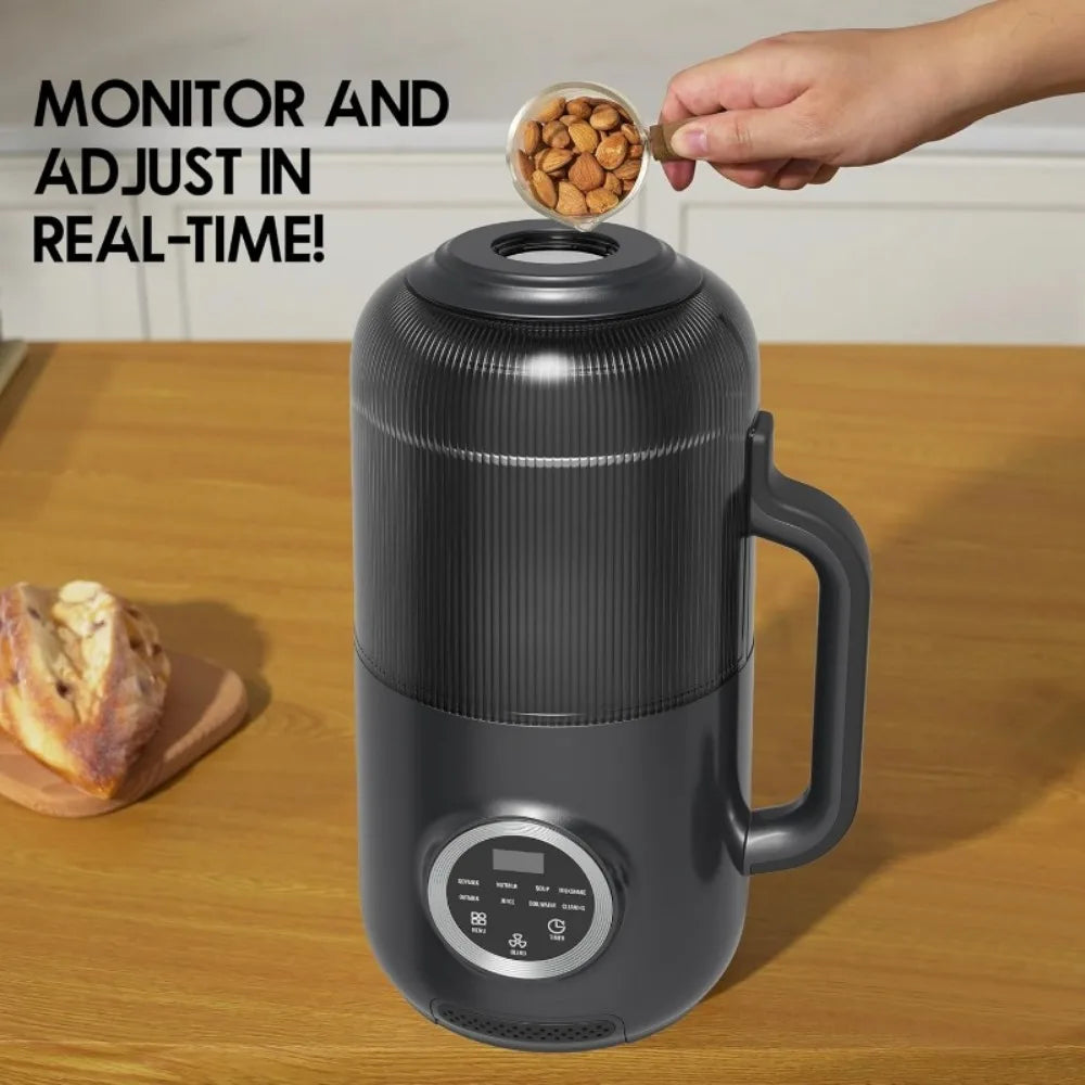 10-in-1 Electric Nut Milk Maker showcasing its sleek design for healthy homemade almond, oat, and soy milk.