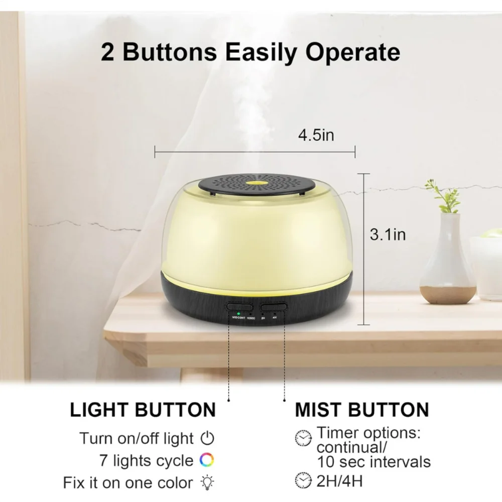 Automatic shut-off feature of 500ML Essential Oil Diffuser for a safe and serene aromatherapy experience.