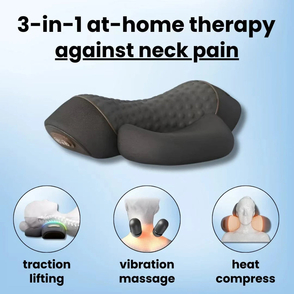 Soothe 3-in-1 Neck Massager & Cervical Pillow - Heat, Vibration & Traction Therapy for Pain Relief