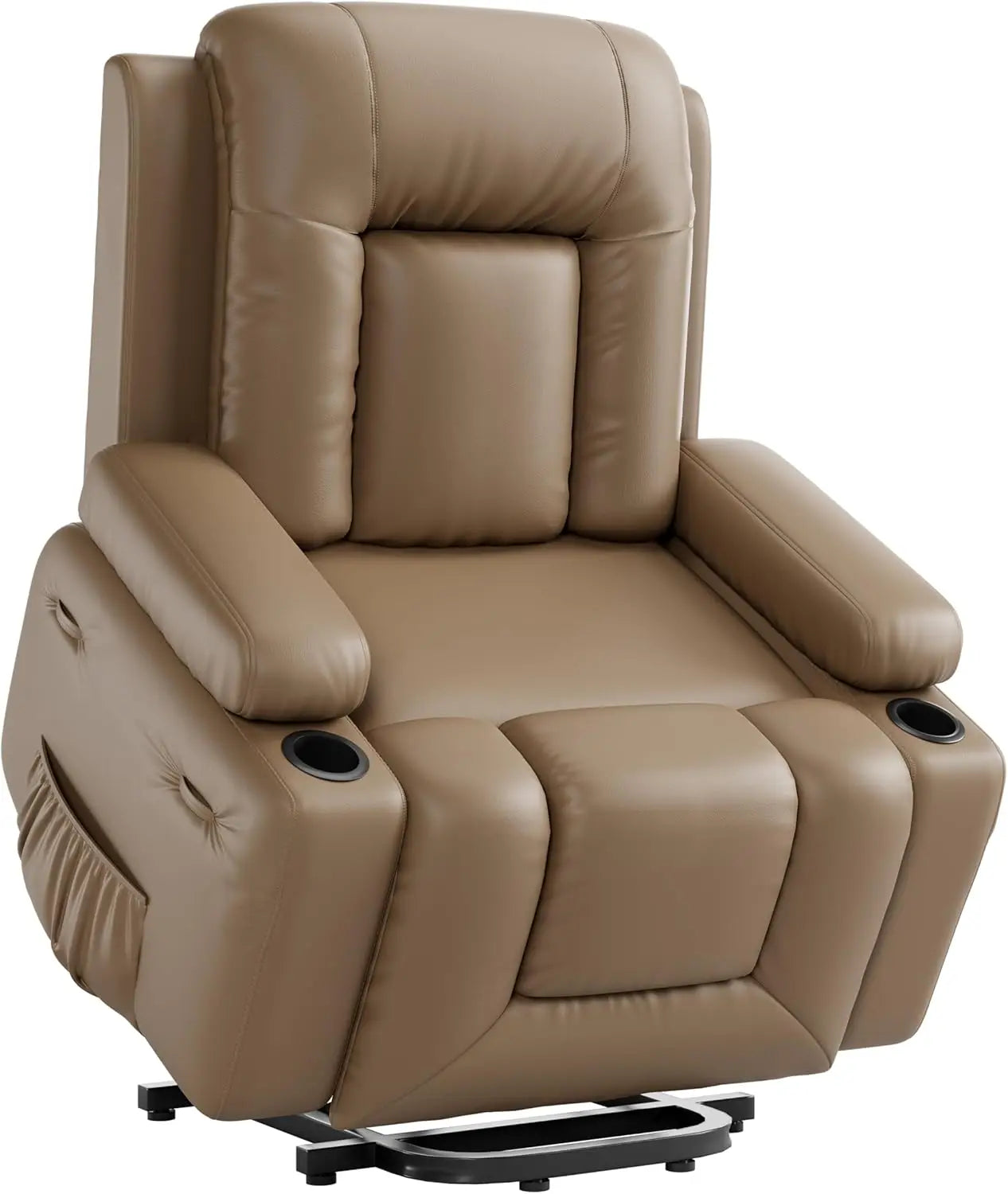 Power Lift Recliner Chair with 8-Point Massage, Heat Function, and Faux Leather Design