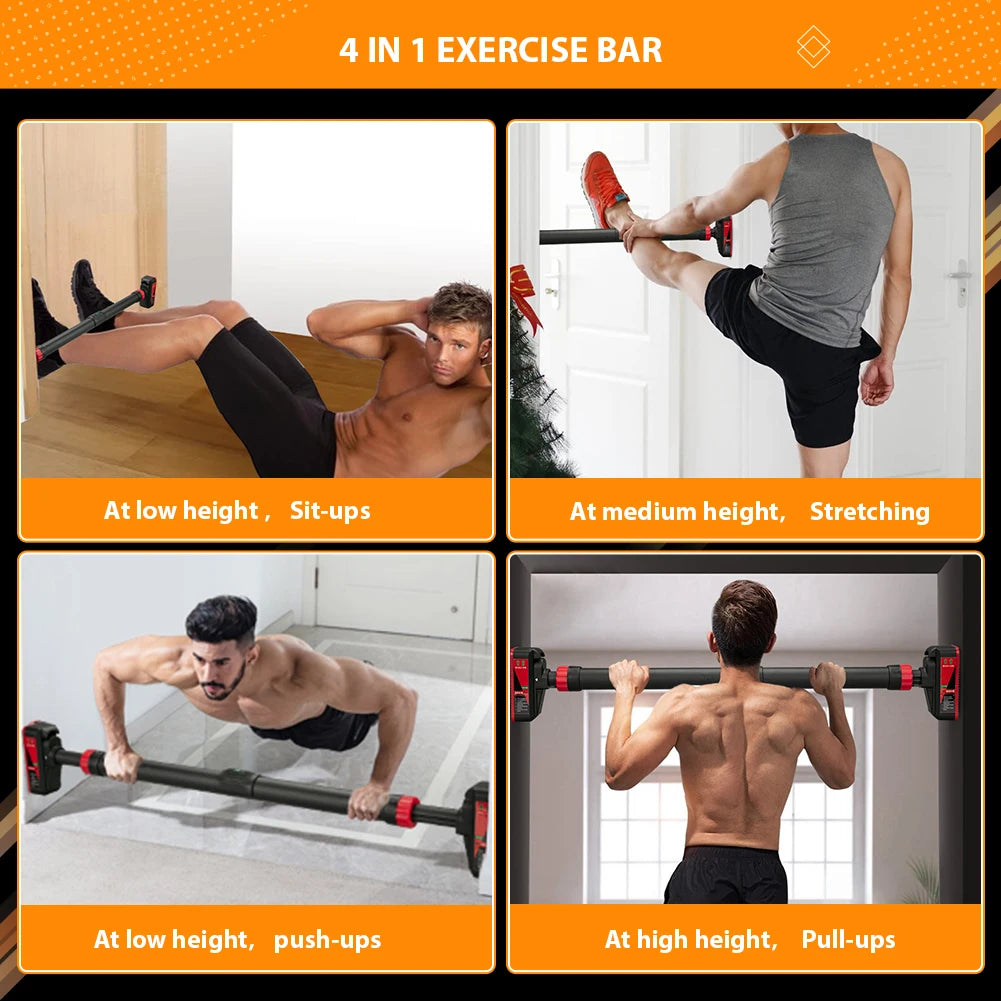 Adjustable Doorway Pull-Up Bar – 69-92cm Width, 200KG Capacity for Home Gym Strength Training