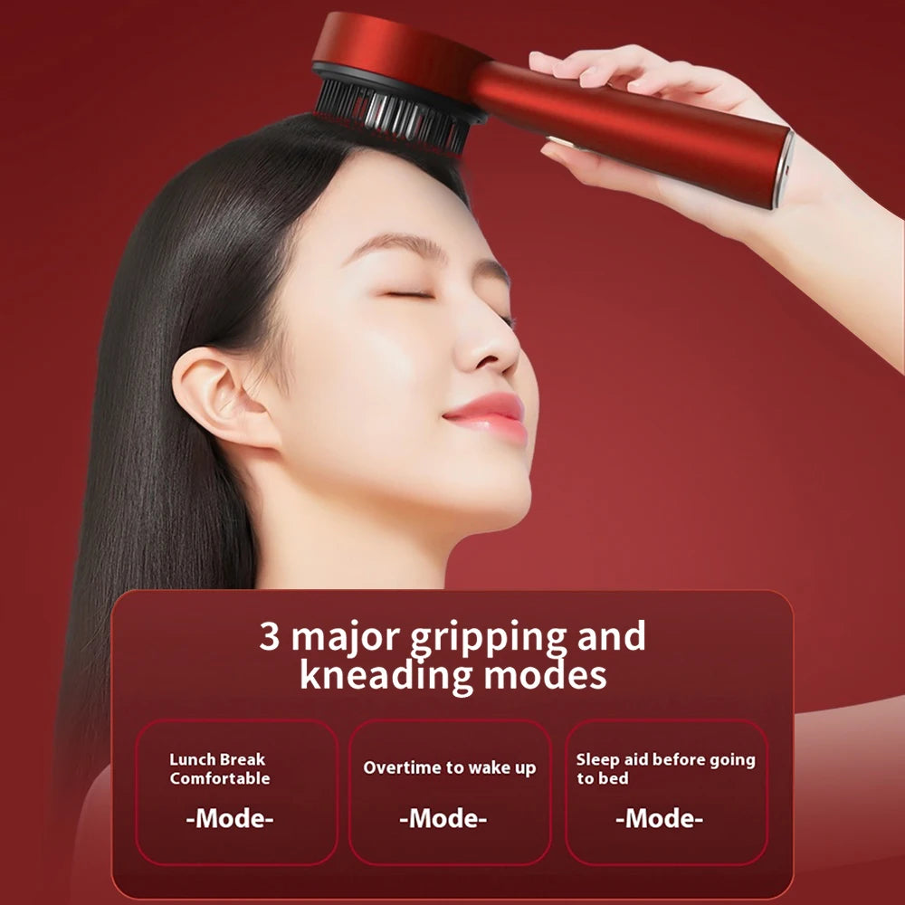 Electric Massage Comb With Vibration & Red Light for Hair Growth - Scalp Brush & Oil Applicator