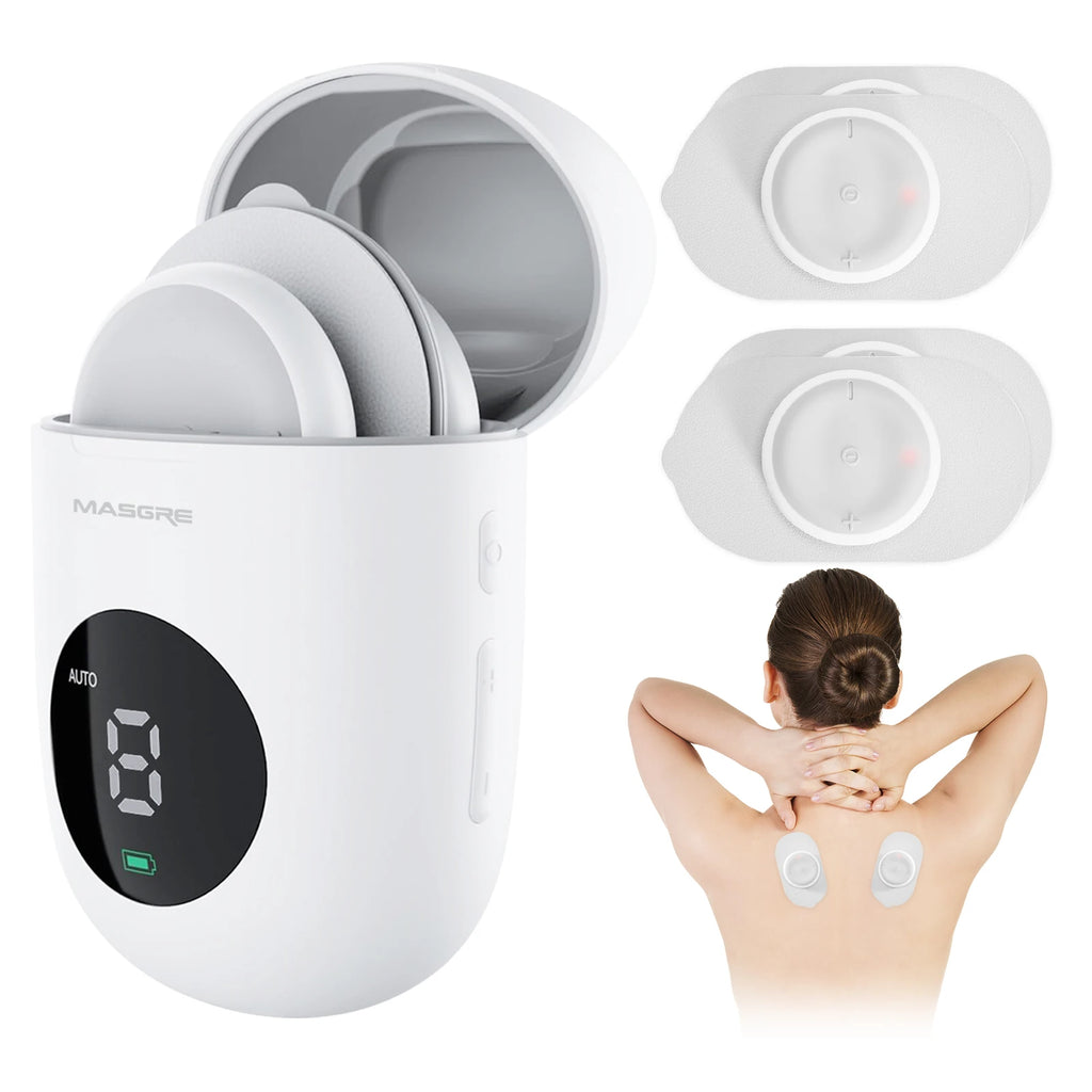 MASGRE Wireless TENS & EMS Unit - Portable Electric Muscle Stimulator for Pain Relief