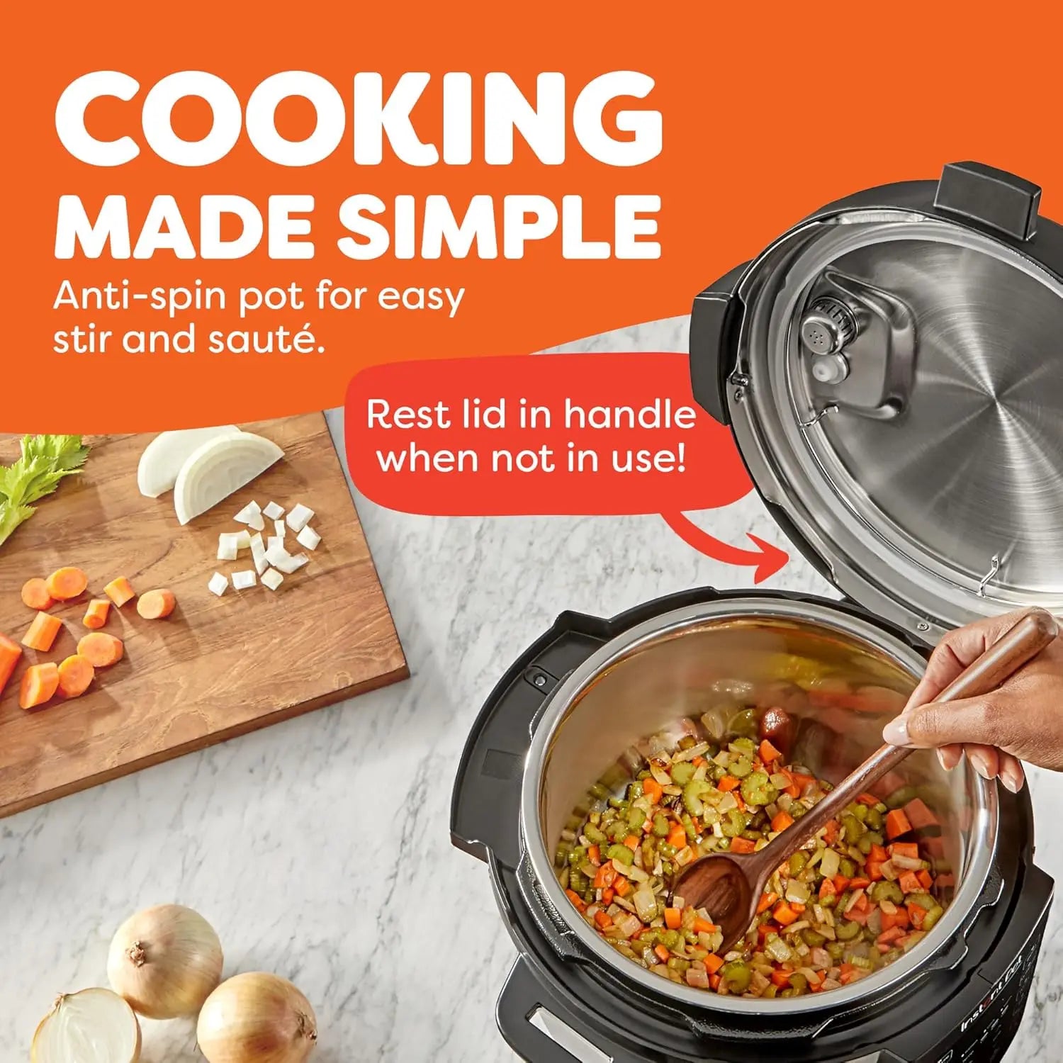 7-in-1 Multi-Cooker 6-Quart Capacity, 13 Smart Programs, Fast Cooking & Easy Cleanup
