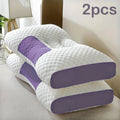 2-Pack Ergonomic Neck Pillows - Your Go-To for Pain-Free Sleep, highlighted with user testimonials and benefits.