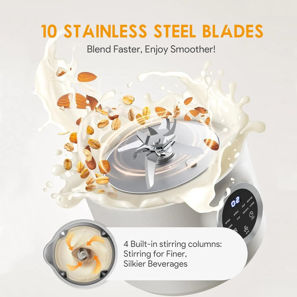 Refreshing drinks made with the 10-in-1 Electric Nut Milk Maker, highlighting healthy options.