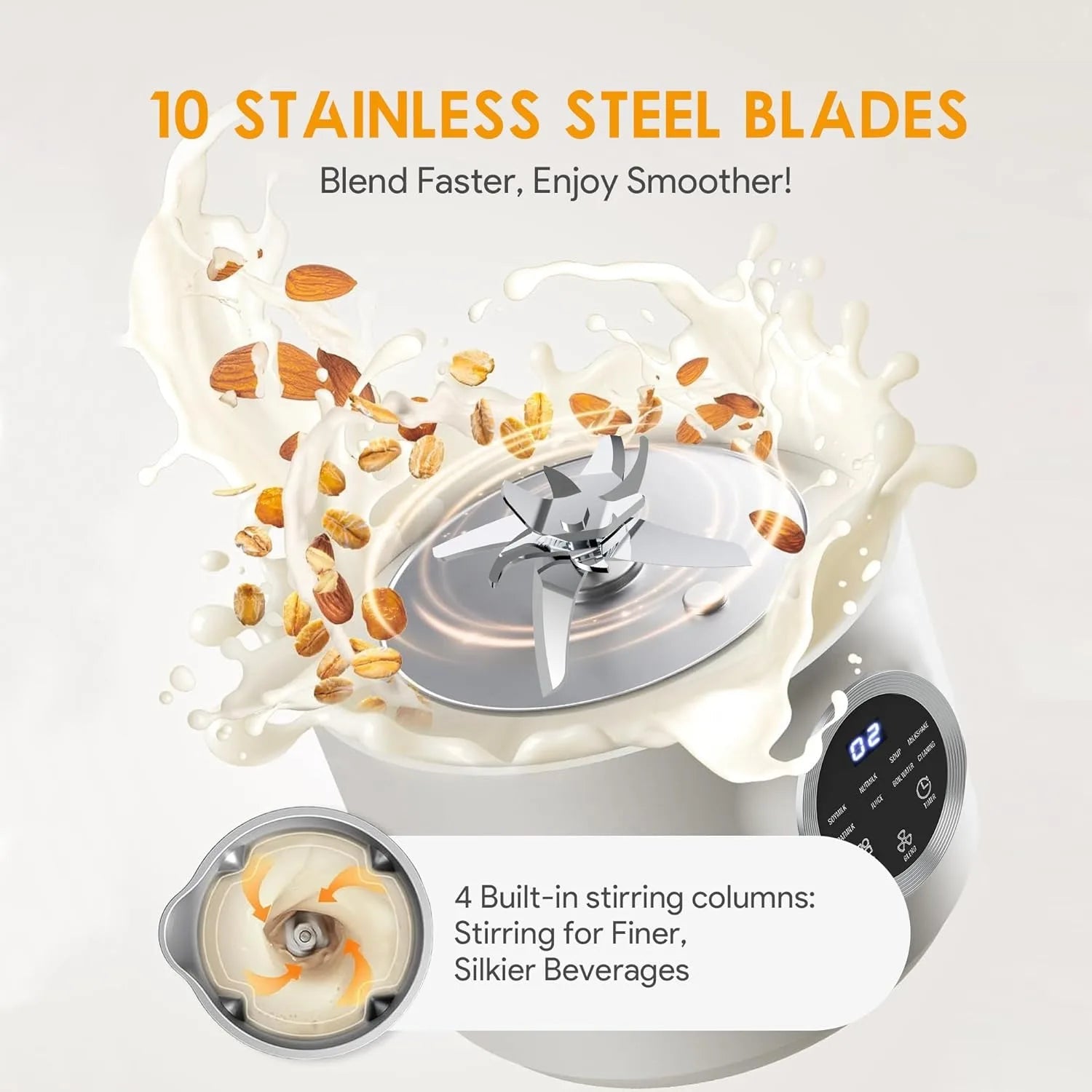 Refreshing drinks made with the 10-in-1 Electric Nut Milk Maker, highlighting healthy options.