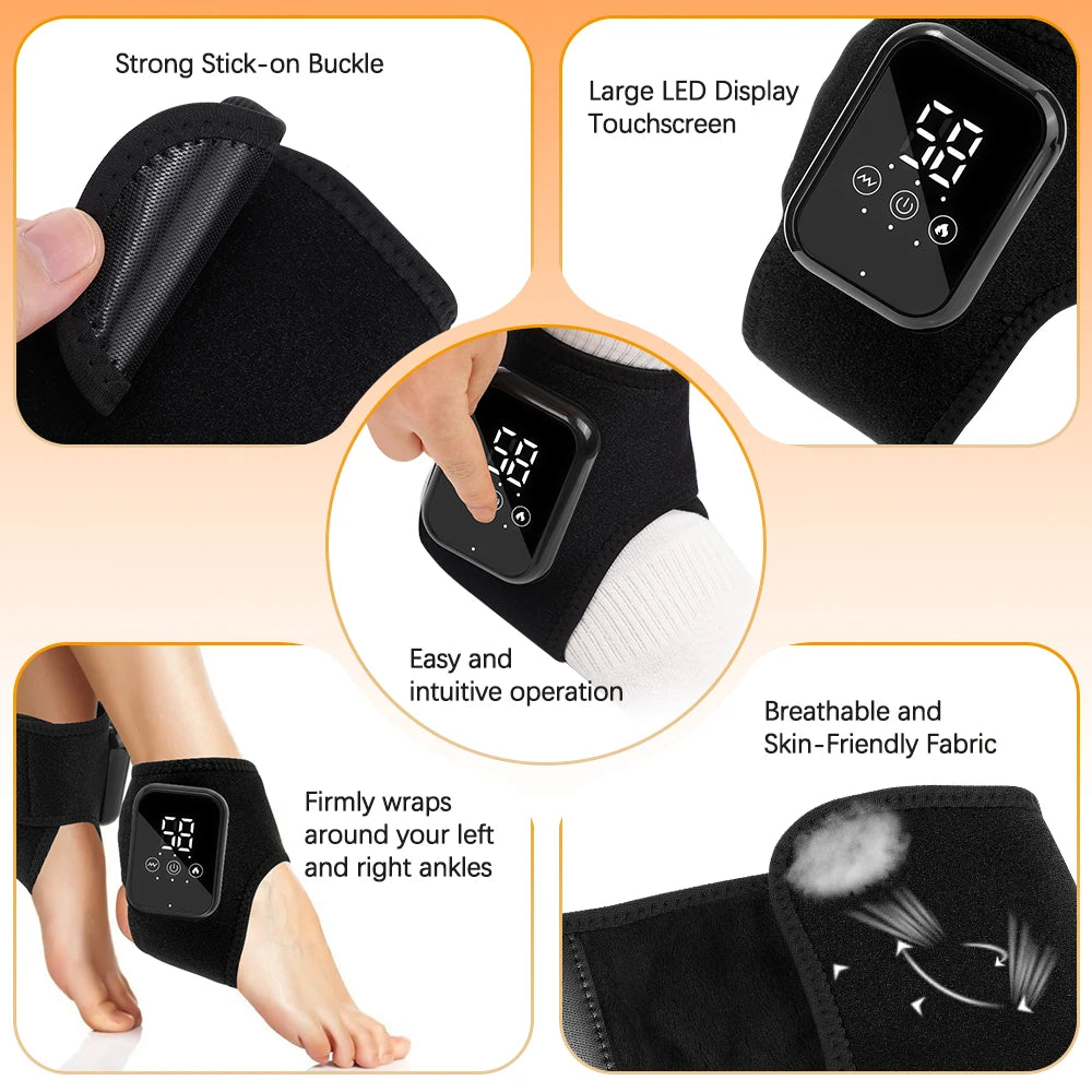 Cosmic HealingVibes Cordless Ankle Massager with 3 Heat Levels & Vibration Relief