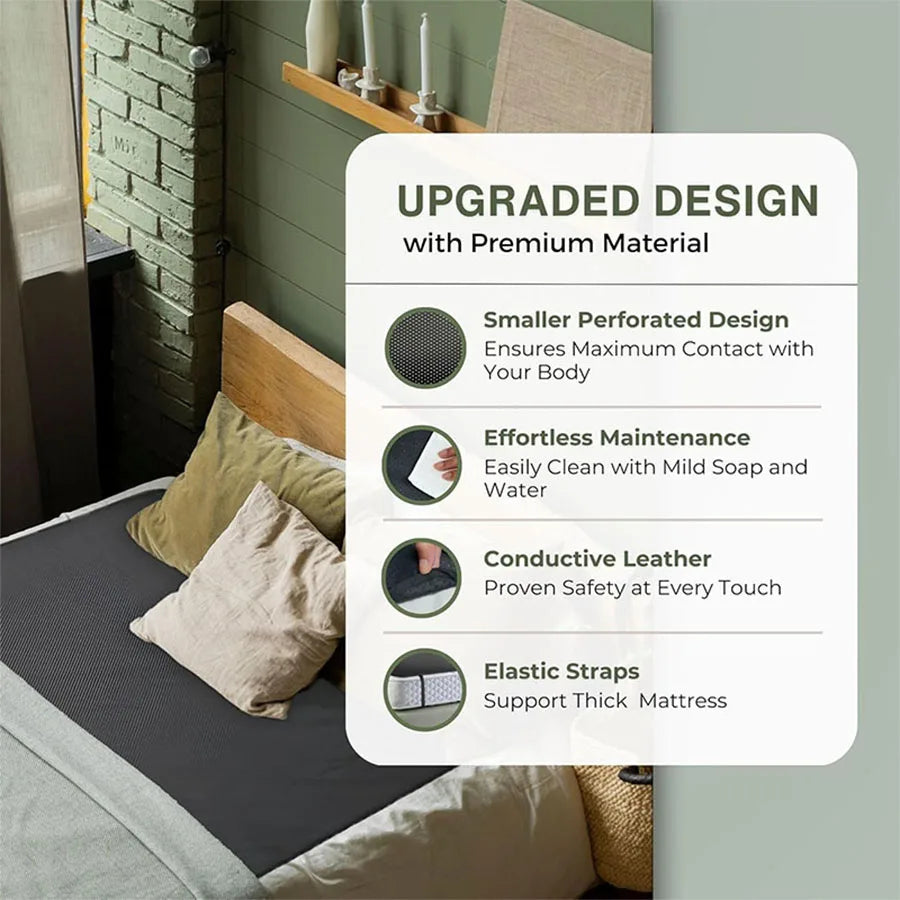 Grounding Mat for Bed - Portable Earthing Solution to Improve Sleep and Reduce Inflammation