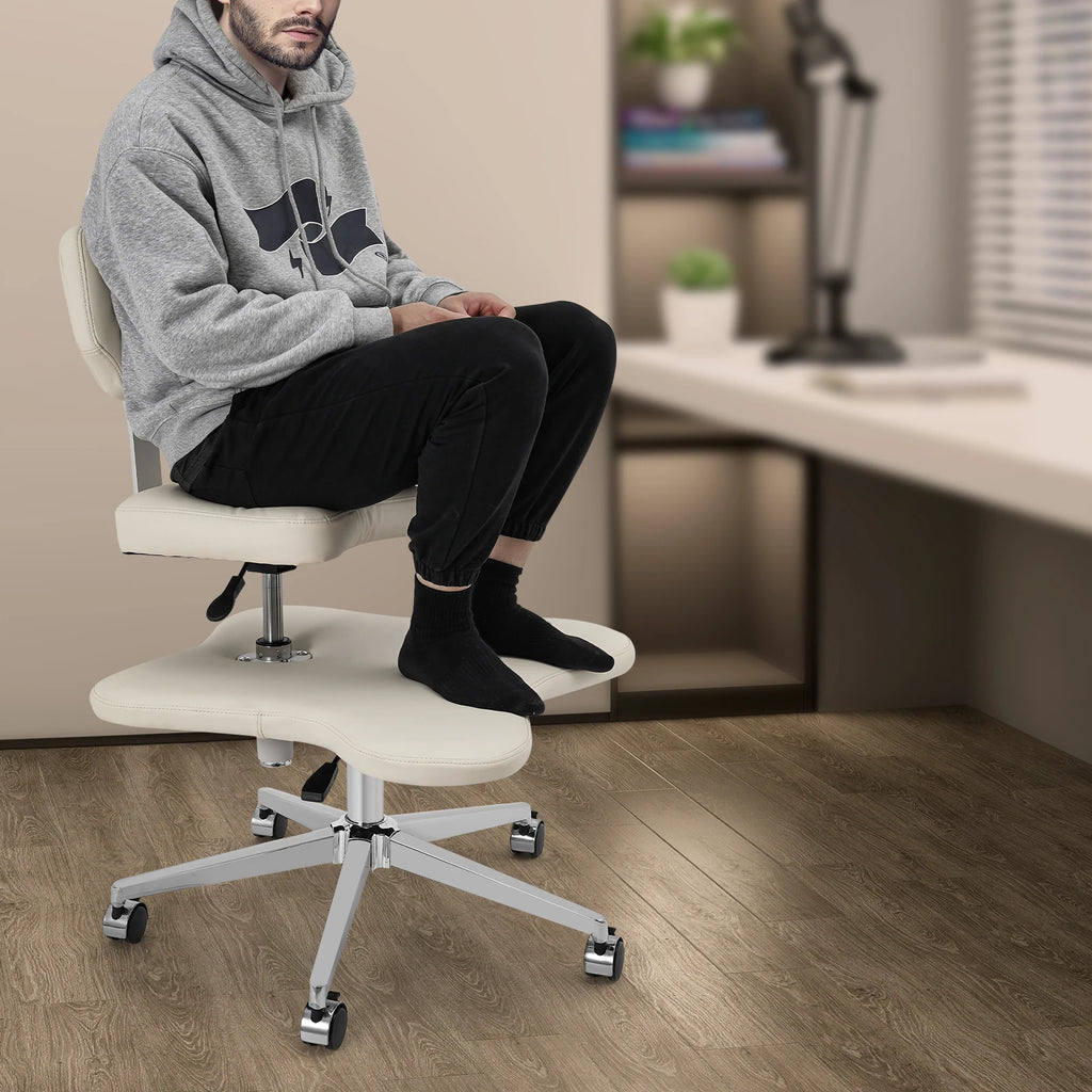 Cross-Legged Meditation Chair with Backrest - Improve Posture for Yoga & Office Use