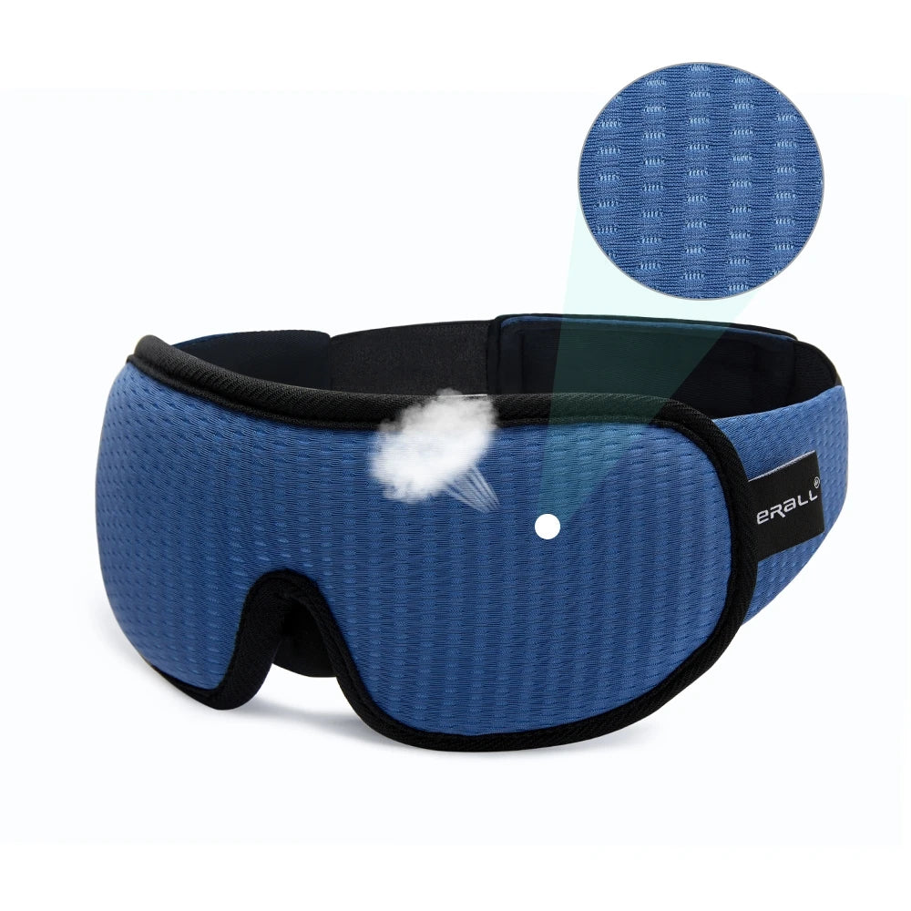 3D Ergonomic Sleeping Mask - Adjustable Strap for Ultimate Light Blocking Comfort & Travel