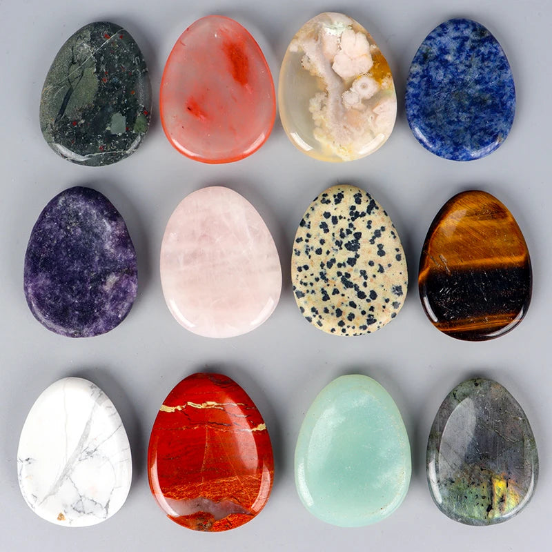 Jade Chakra Palm Stone - Natural Crystal Quartz for Healing, 4.5x3.5cm, Unique Gemstone