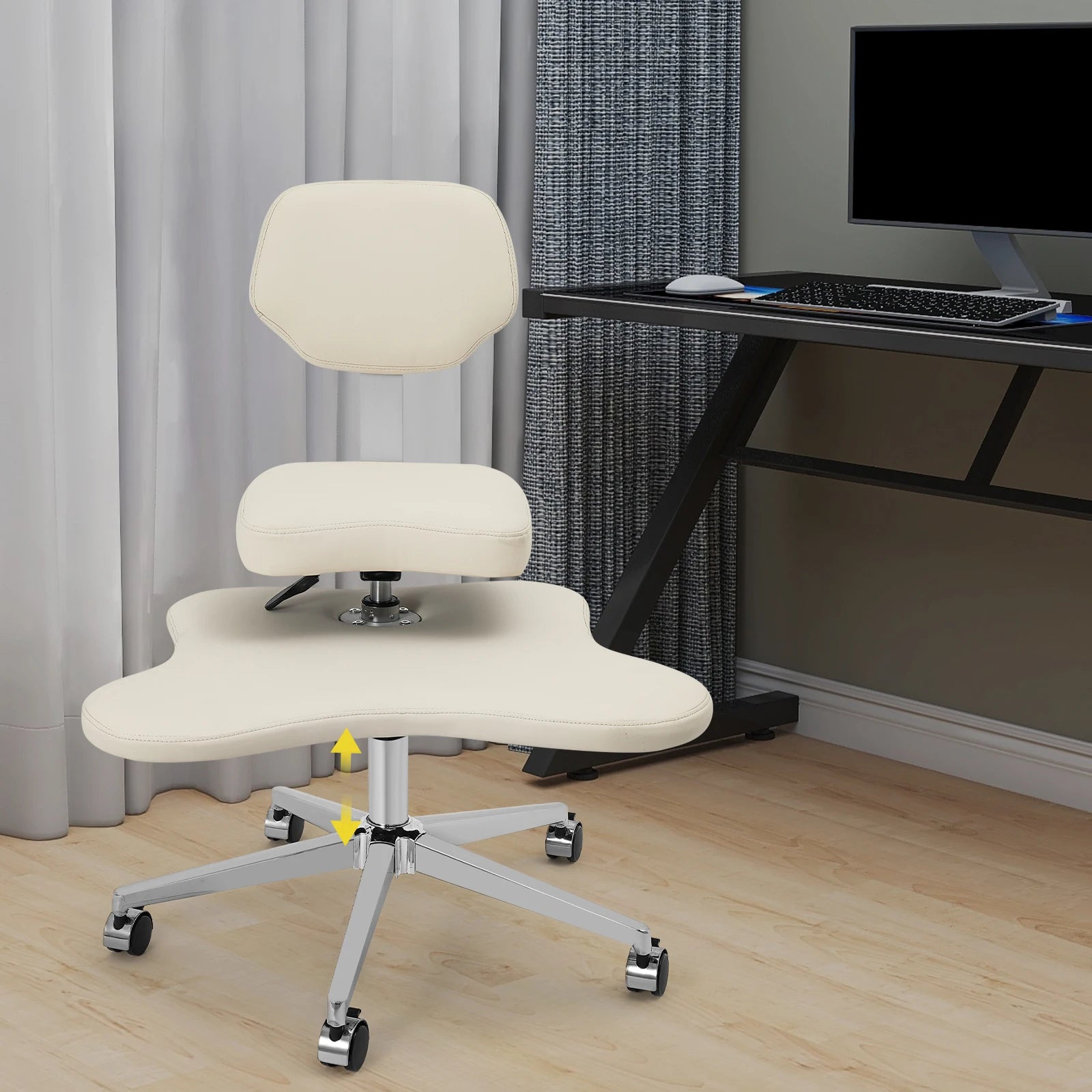 Cross-Legged Meditation Chair with Backrest - Improve Posture for Yoga & Office Use