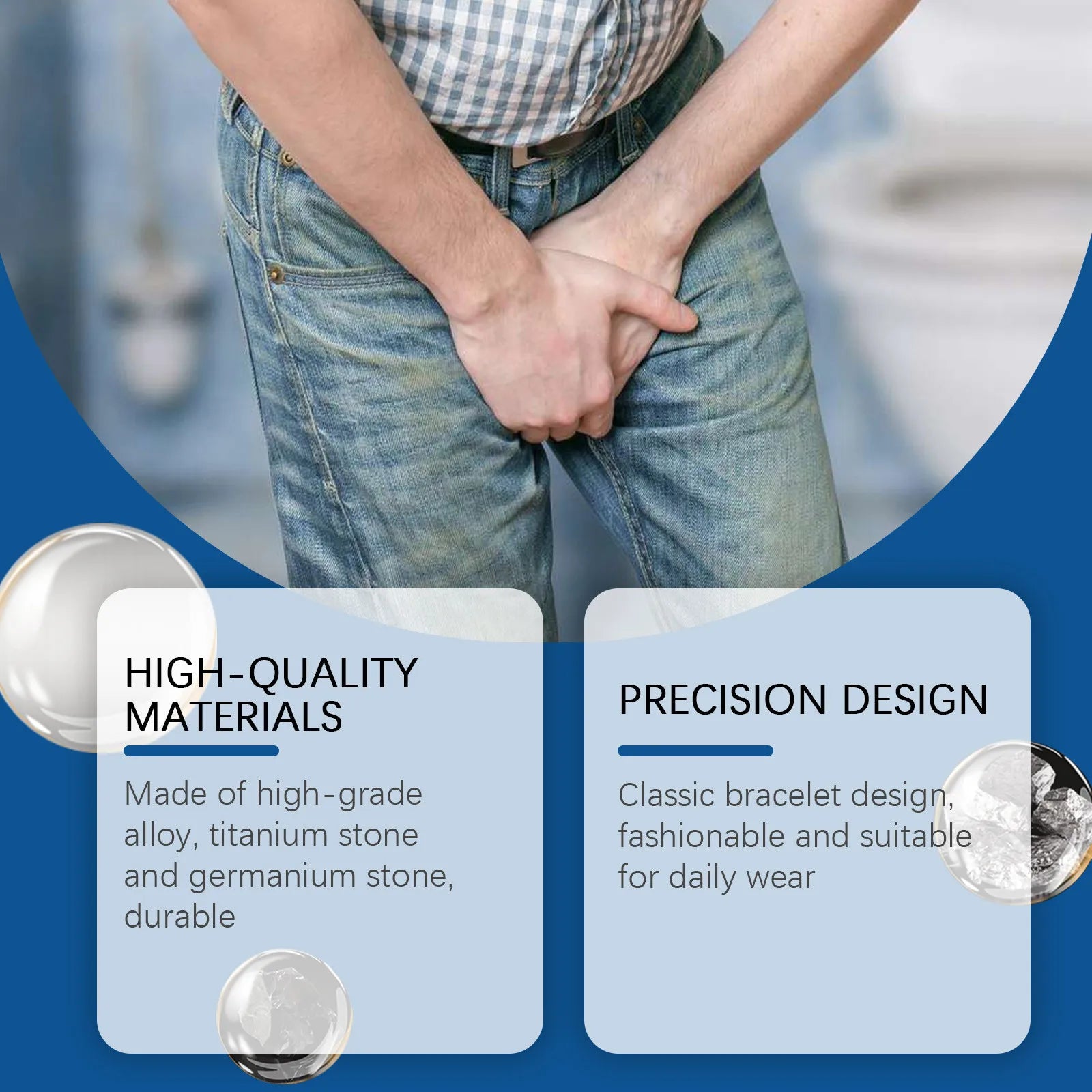 Prostate Care Bracelet for Men - Stylish Health Support & Energy Boosting Accessory