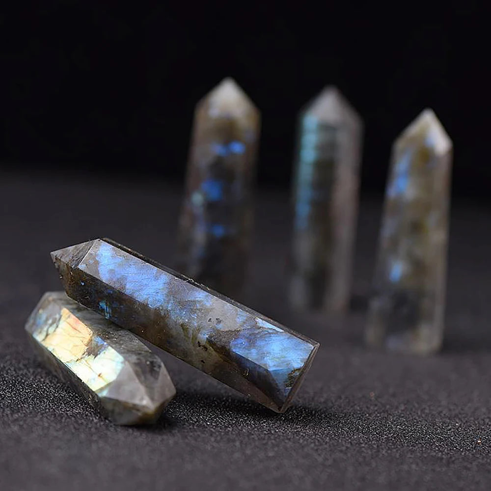 Natural Crystal Point Wand - Amethyst, Obsidian, and More - Healing Stone Obelisk