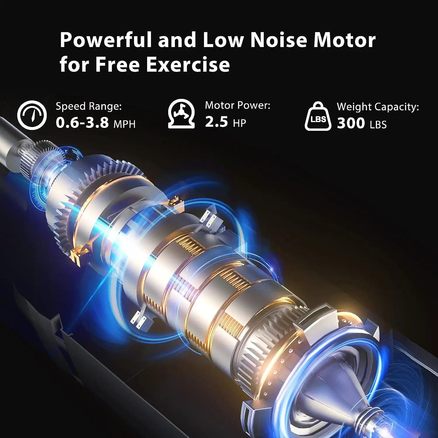 Compact 2.5 HP Under Desk Treadmill for Home & Office - 300lbs Capacity, Smart Connectivity