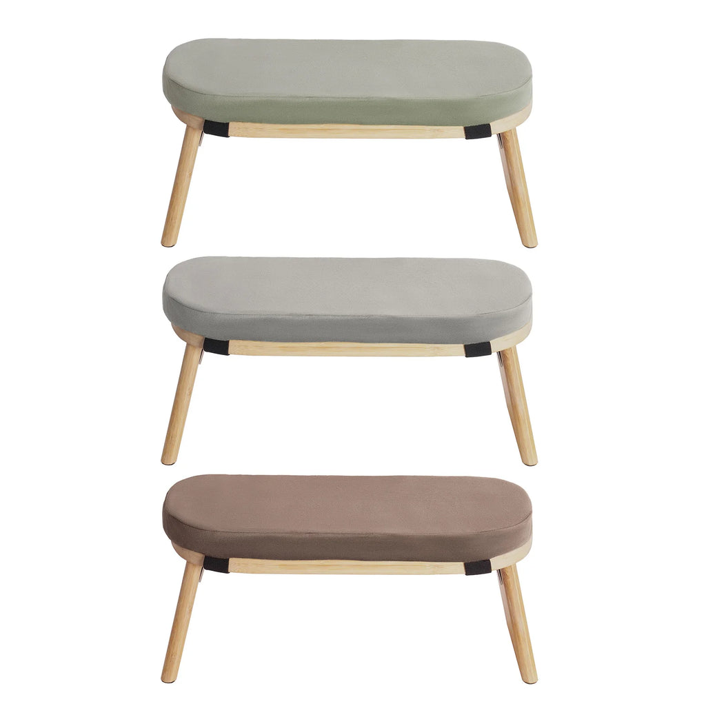 Foldable Ergonomic Modern Meditation Bench with Carrying Bag - Bamboo Yoga & Prayer Stool