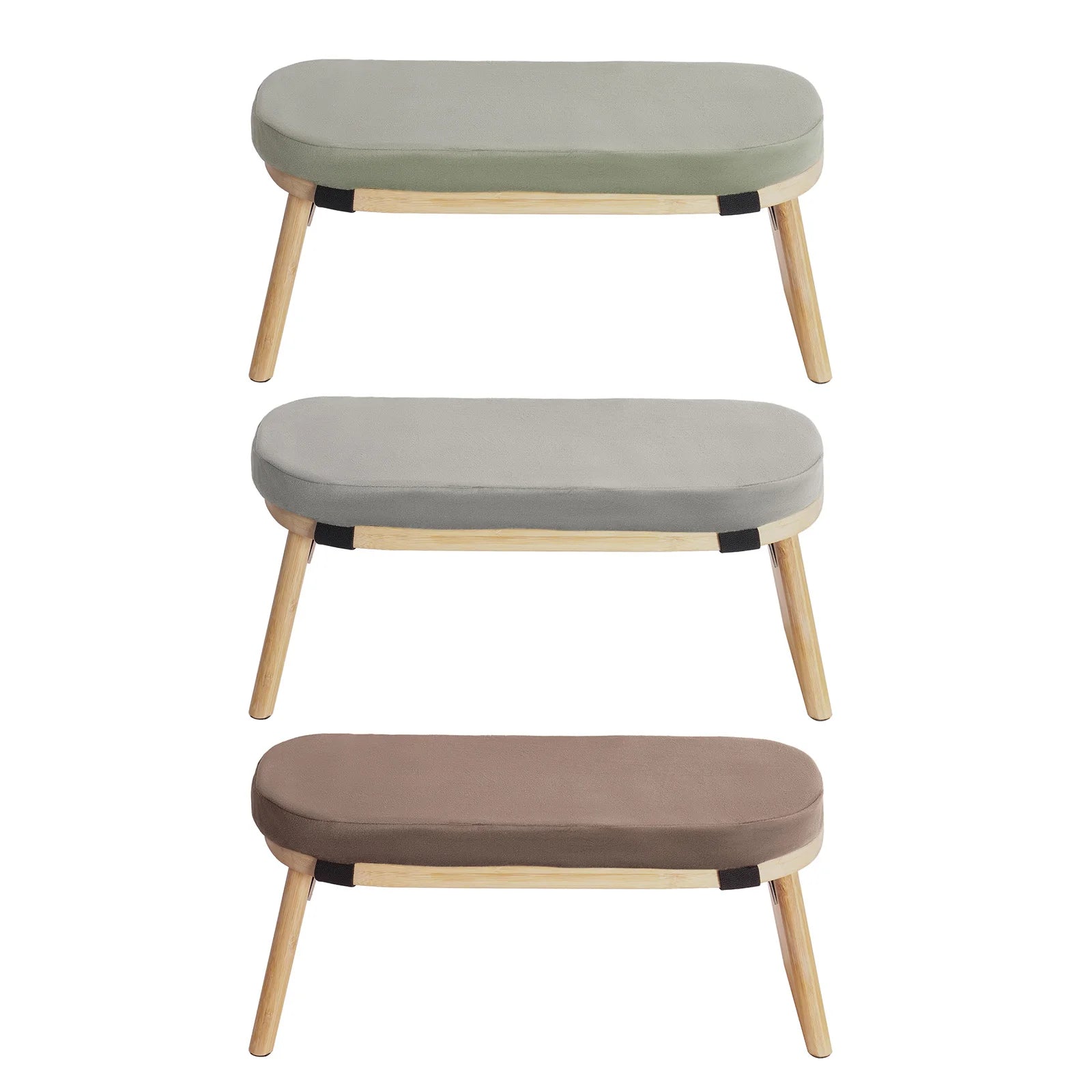 Foldable Ergonomic Modern Meditation Bench with Carrying Bag - Bamboo Yoga & Prayer Stool