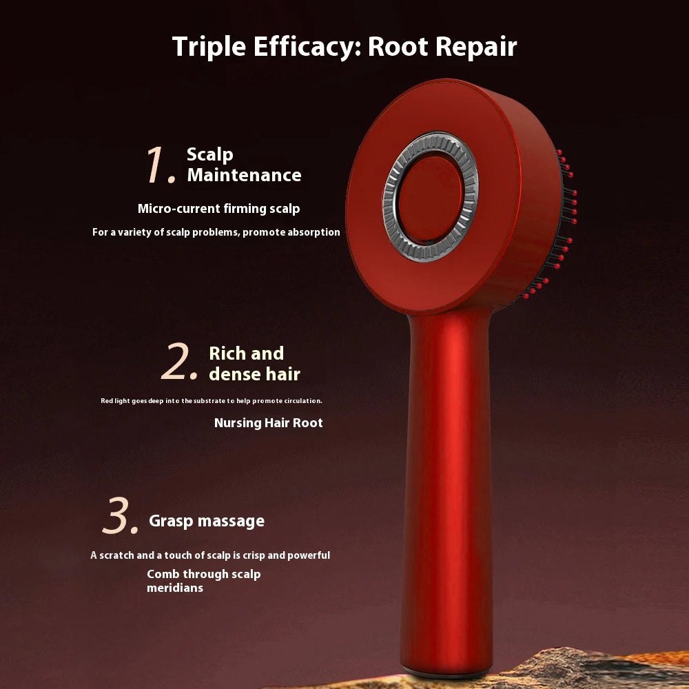 Electric Massage Comb With Vibration & Red Light for Hair Growth - Scalp Brush & Oil Applicator