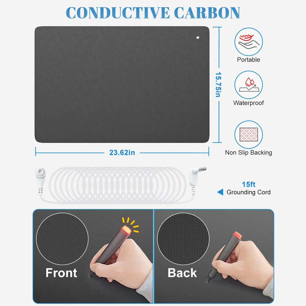40x60cm Grounding Mat for Earth Connected Therapy - Relieve Pain, Inflammation & Improve Mood