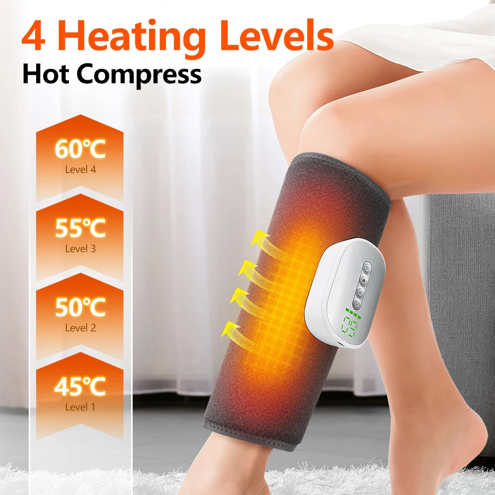 PASTSKY Heated Calf Massage Device - 3 Modes, 3 Intensities, Auto Shutoff & 2000mAh Battery