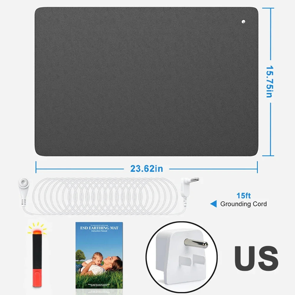 40x60cm Grounding Mat for Earth Connected Therapy - Relieve Pain, Inflammation & Improve Mood