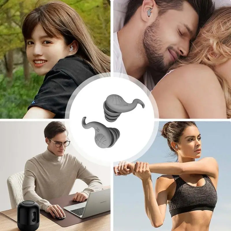 Cosmic HealingVibes Noise Cancelling Earplugs - Lightweight Silicone, Perfect for Travel, 3-Layer Design