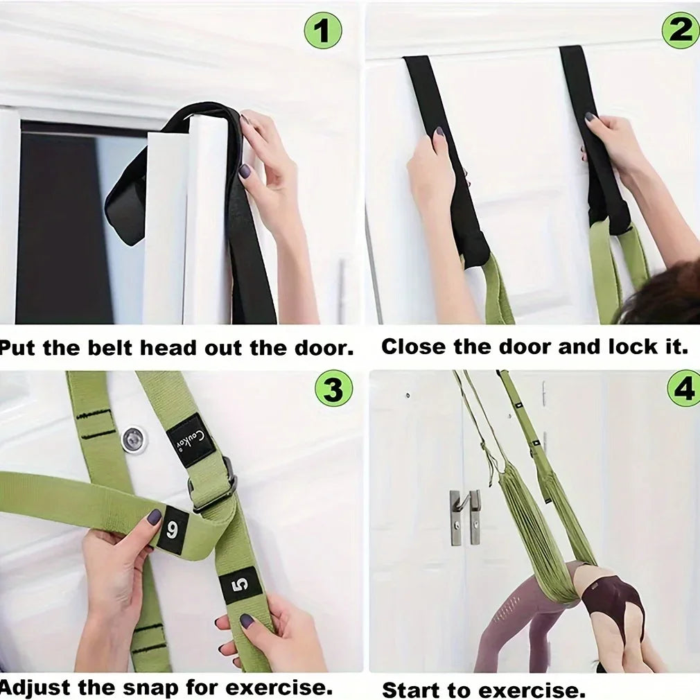 Yoga Stretching Strap with Door Anchor - Perfect for Muscle Relief and Flexibility Training