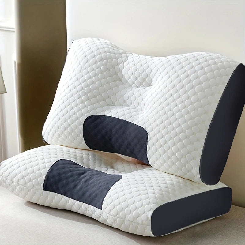 2-Pack Ergonomic Neck Pillows - Soft and Supportive for Pain-Free Sleep, displayed in a cozy bedroom setting.