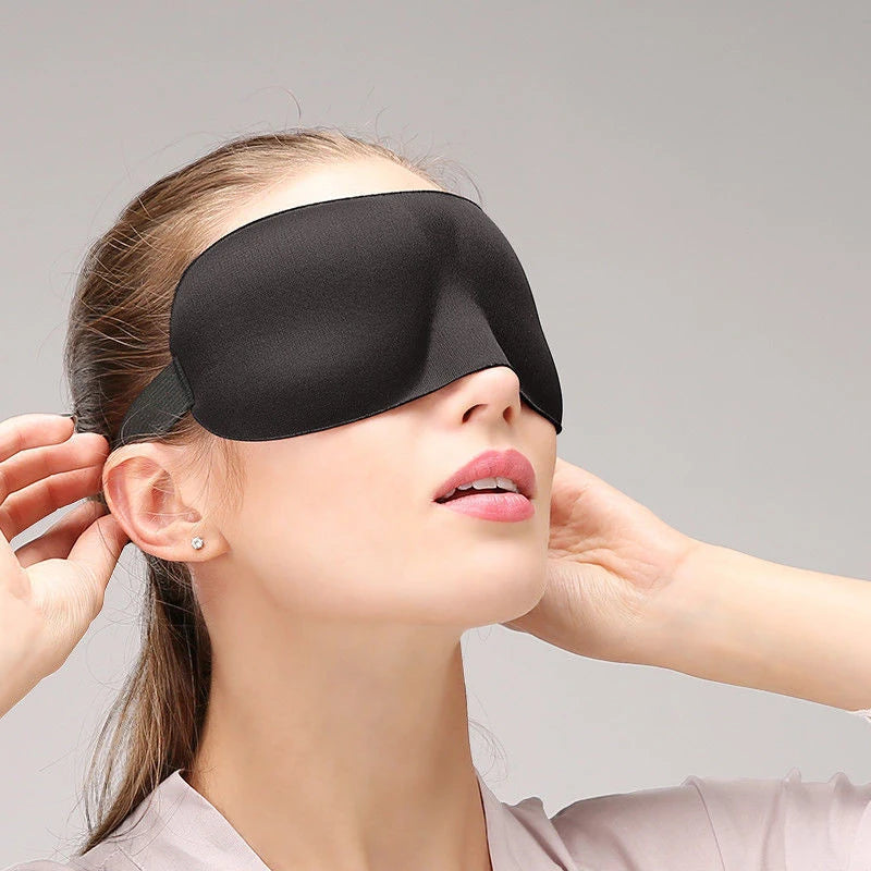 Comfortable 3D Eye Mask enhancing sleep quality, blocking distractions for a relaxed sleeping experience.
