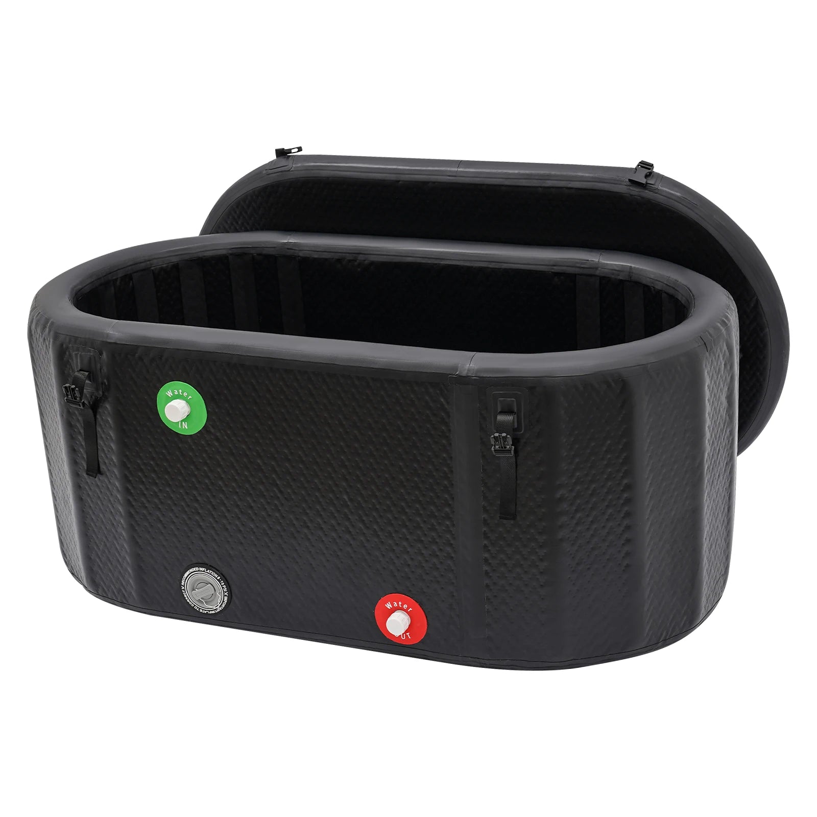 275L/370L Inflatable Cold Plunge Tub - Black Freestanding Ice Bath for Athletes with Adjustable Temp