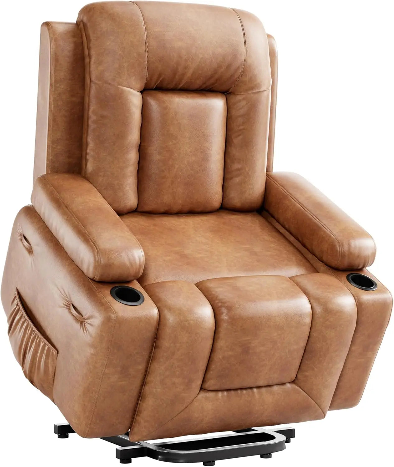 Power Lift Recliner Chair with 8-Point Massage, Heat Function, and Faux Leather Design