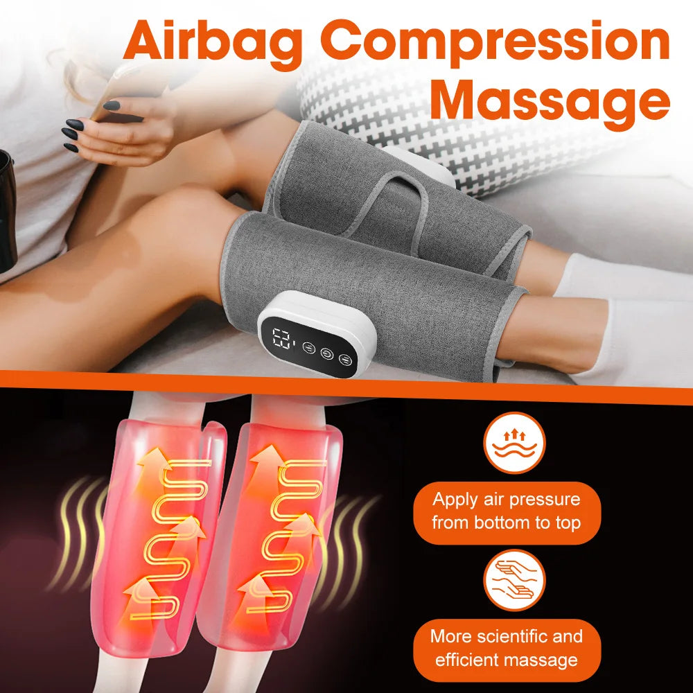 PASTSKY Heated Calf Massage Device - 3 Modes, 3 Intensities, Auto Shutoff & 2000mAh Battery