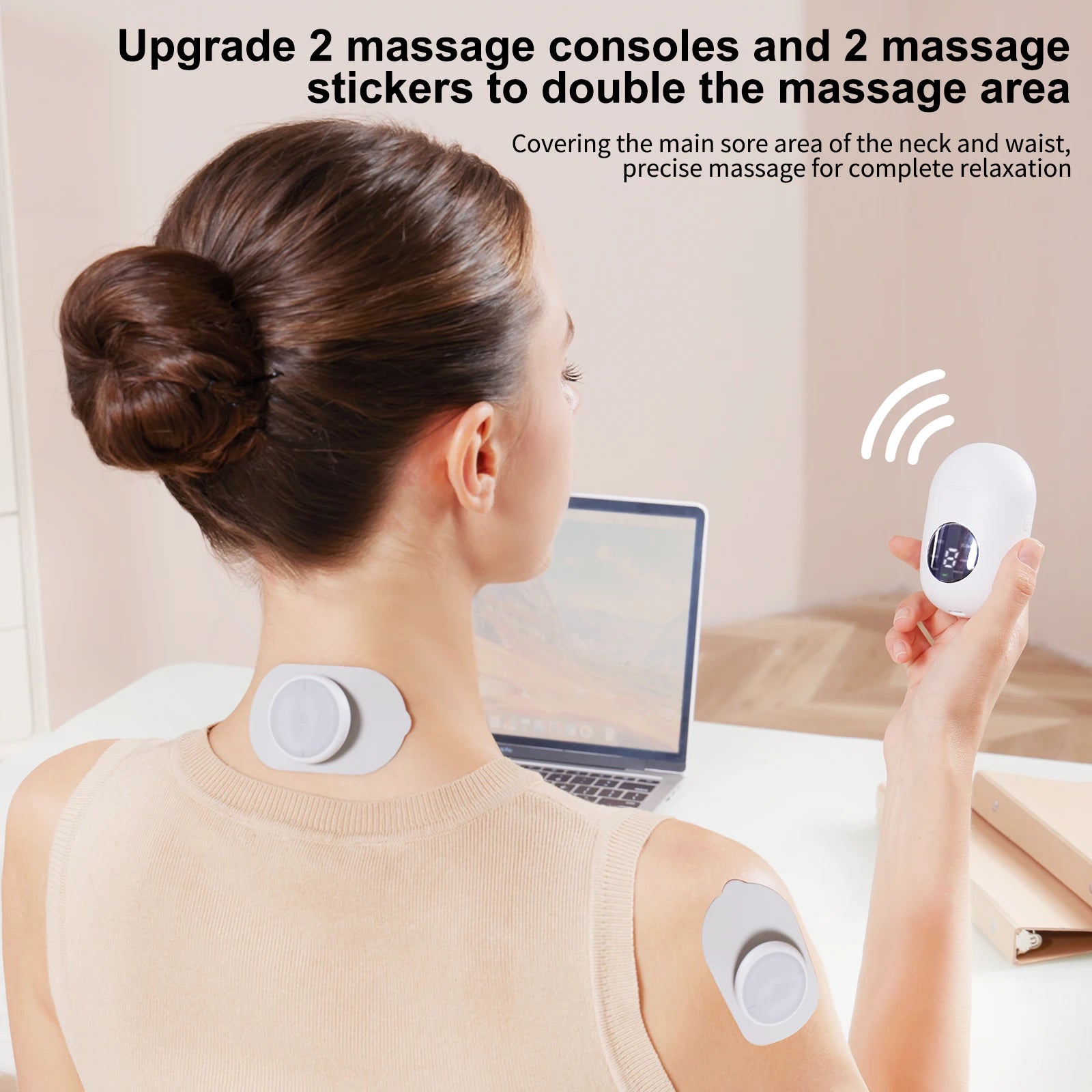 MASGRE Wireless TENS & EMS Unit - Portable Electric Muscle Stimulator for Pain Relief