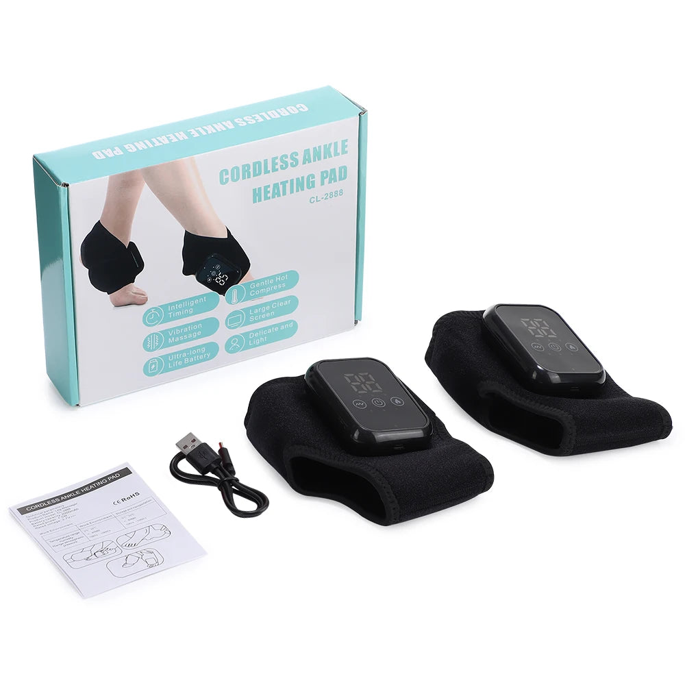 Cosmic HealingVibes Cordless Ankle Massager with 3 Heat Levels & Vibration Relief