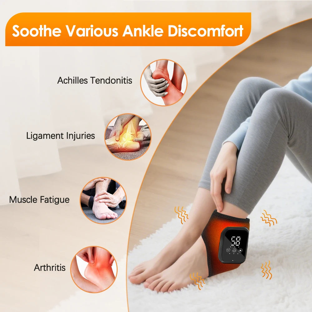 Cosmic HealingVibes Cordless Ankle Massager with 3 Heat Levels & Vibration Relief