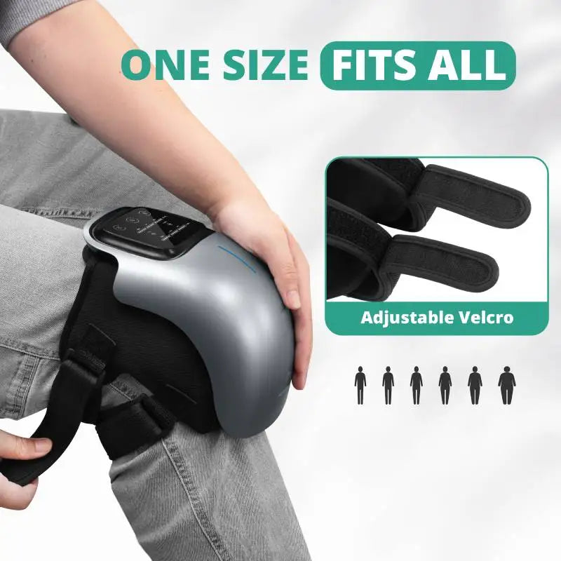 Cordless Heated Knee Massager with 3 Heat Levels & Vibration Settings for Pain Relief