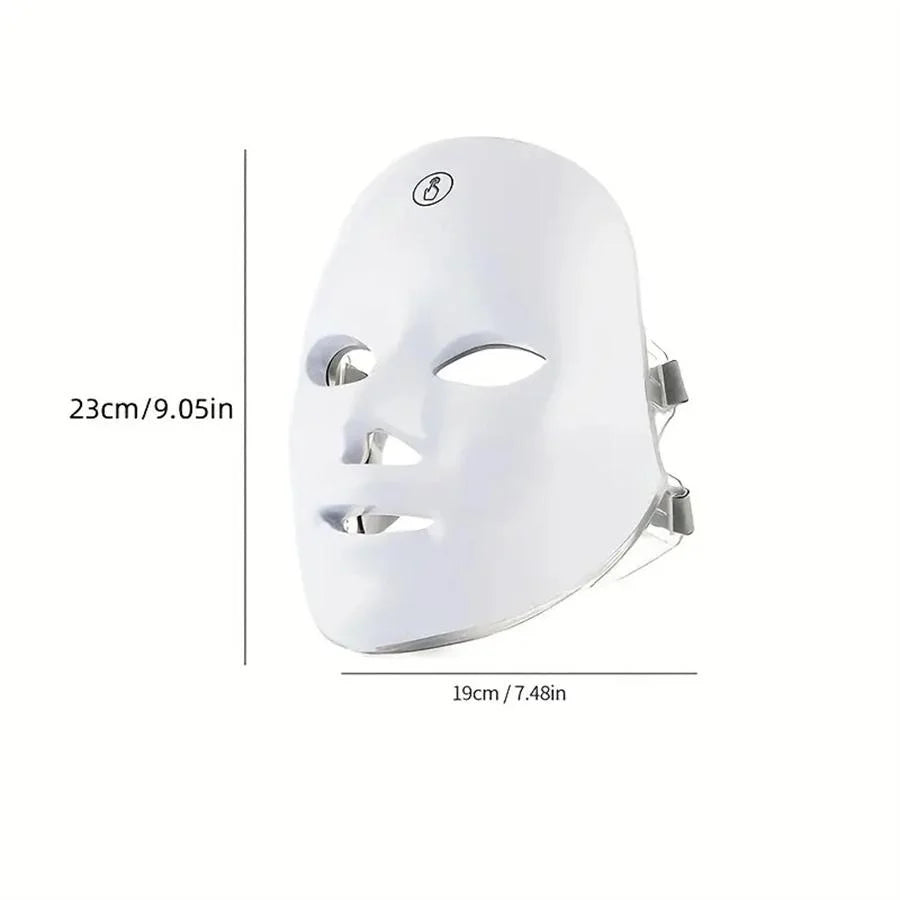 Rechargeable 7-Color LED Face Mask for Skin Therapy and Relaxation