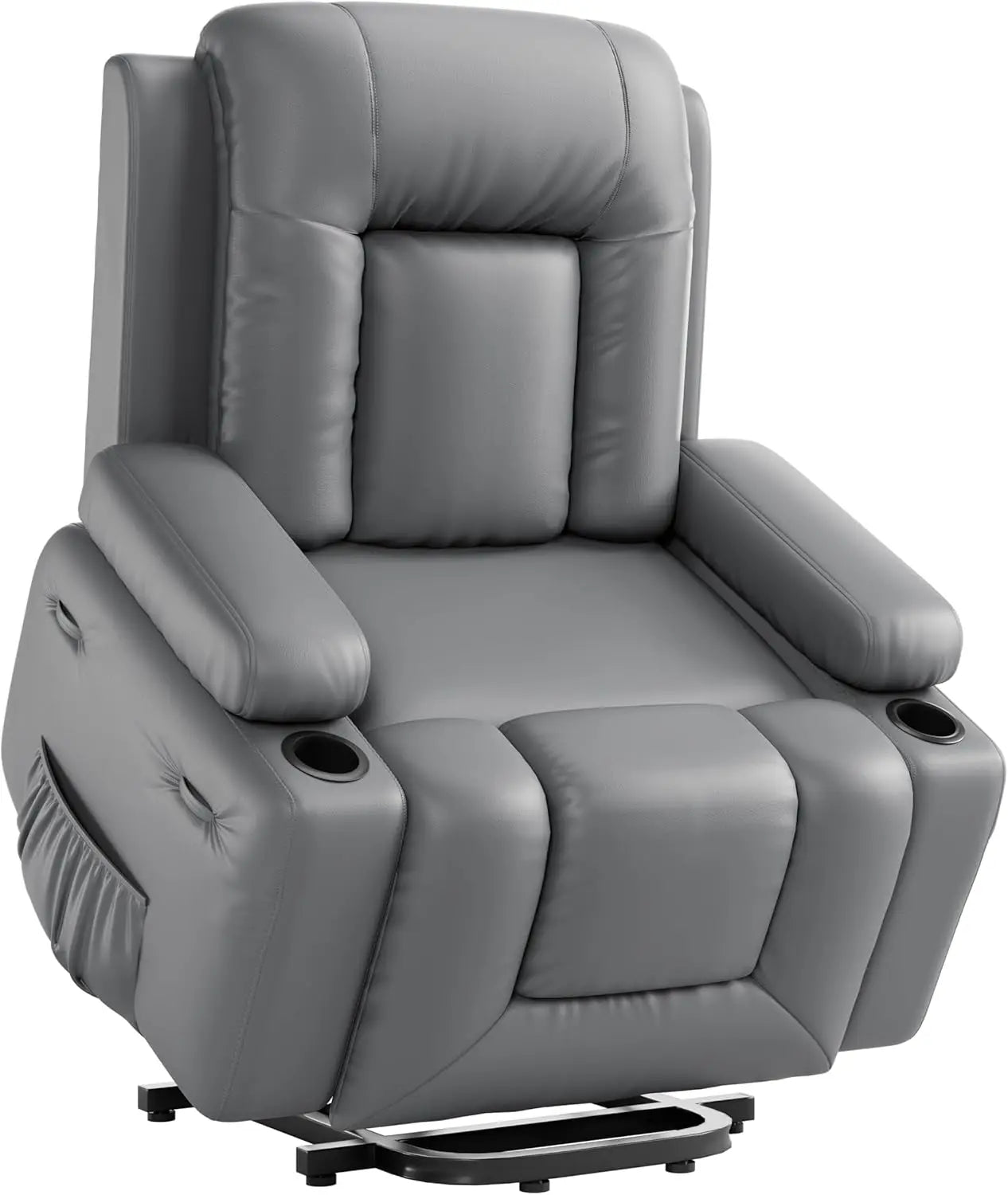 Power Lift Recliner Chair with 8-Point Massage, Heat Function, and Faux Leather Design